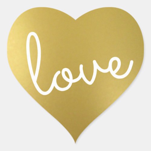 gold heart heart sticker