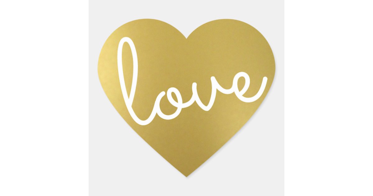 gold heart heart sticker Zazzle