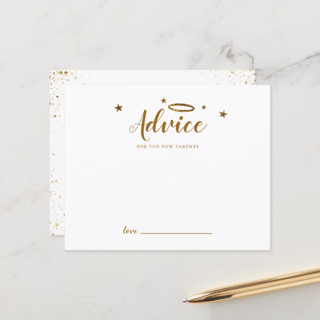 Gold Heart Heaven Sent Advice for the New Parents (Front/Back In Situ)