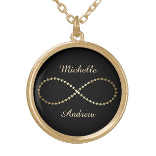 Gold Heart Infinity Personalized Gold Plated Necklace