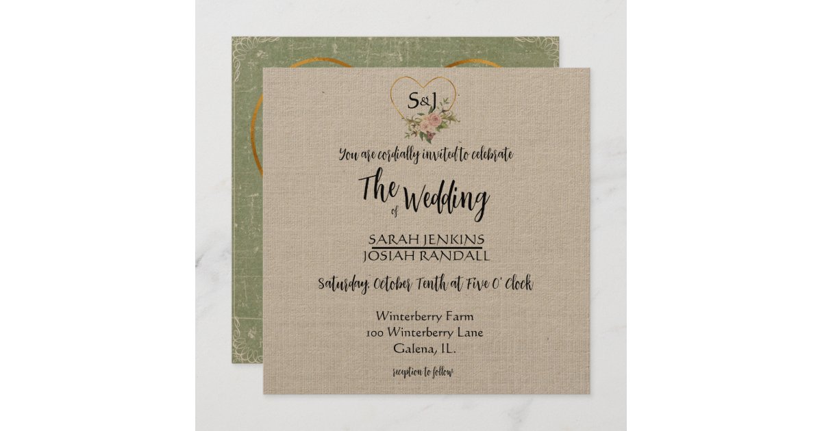 Gold Heart Invitation Zazzle