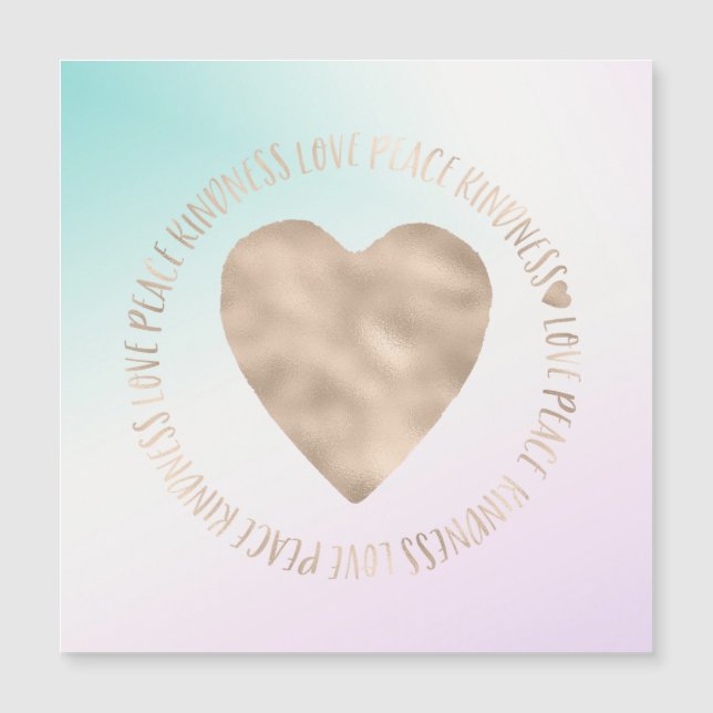Gold Heart Kindness Peace Love Inspirational quote (Front)