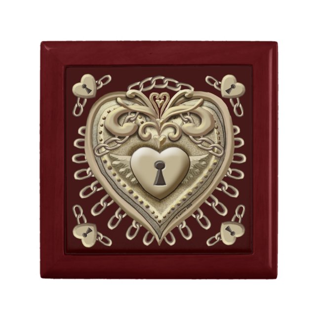Gold Heart Lock Gift Box (Front)