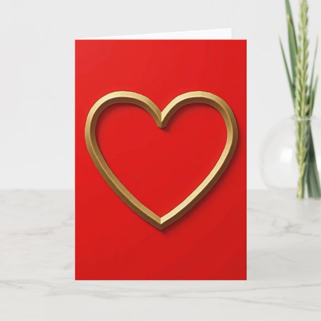 Gold Heart Love Card (Front)