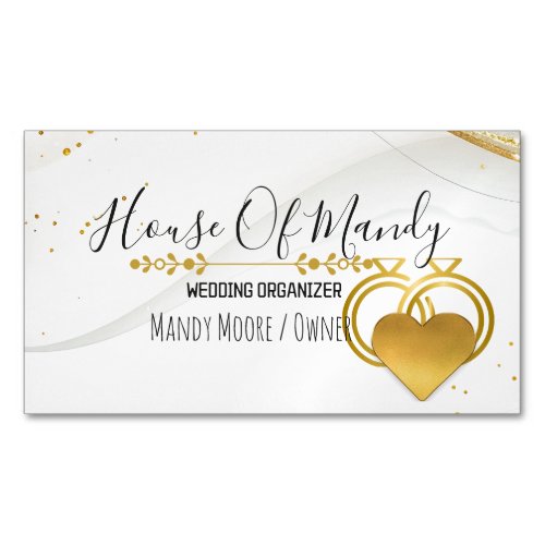Gold Heart Luxury Modern Professional Branding Business Card Magnet