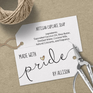 Gold Heart Made With Pride LGBTQ Artisan Gift Tags