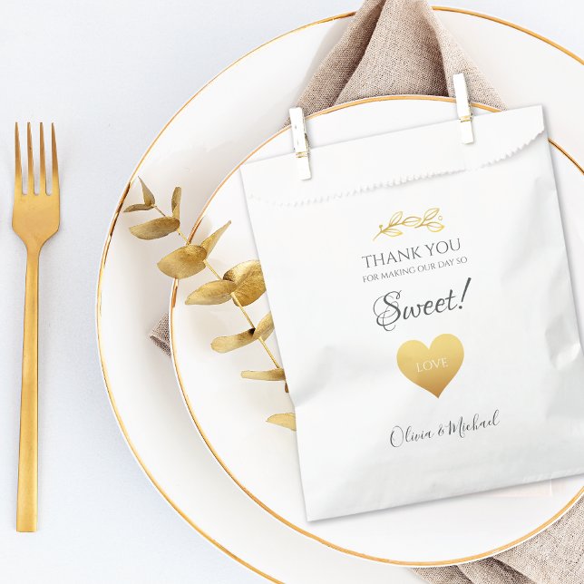 Gold Heart Make Day Sweet Wedding Favor Bag (Creator Uploaded)