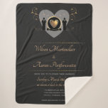 Gold Heart Male Wedding Invite Keepsake Sherpa Blanket<br><div class="desc">A wedding keepsake sherpa blanket that shows your invitation in a form that can keep you warm in your home. Have a physical reminder of the big day, the love you felt in that moment, and the love that has only grown since. Gold Heart Male Wedding Invite Keepsake Sherpa Blanket...</div>