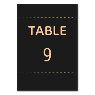 Gold Heart Male Wedding Table Number