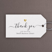 Gold Heart Modern Calligraphy Script Business Gift