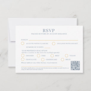 Gold heart monogram gray meal option wedding event RSVP card