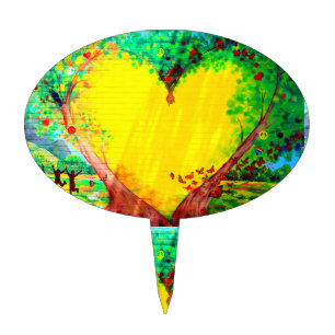gold heart mural cakepick