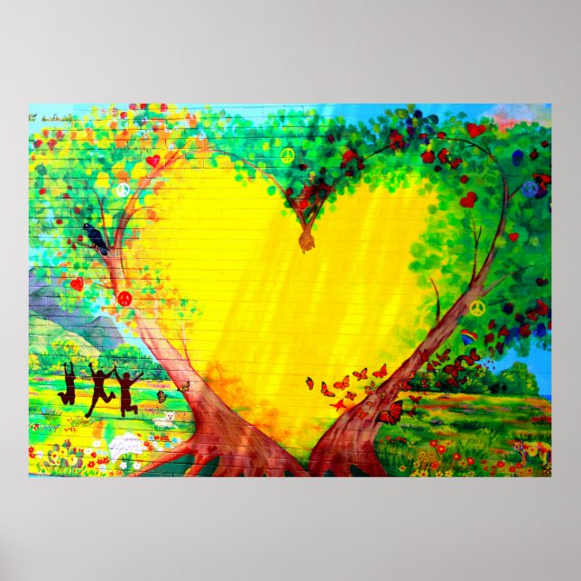 gold heart mural poster (Front)