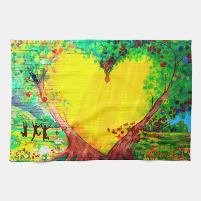 gold heart mural towel (Horizontal)