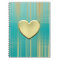 Gold Heart on Turquoise Plaid
