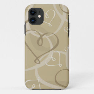 Gold heart pattern iPhone 11 case