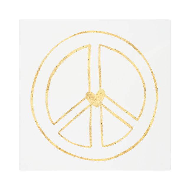 Gold Heart Peace Sign (Front)