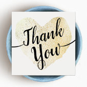 Gold Heart Script Calligraphy Thank You