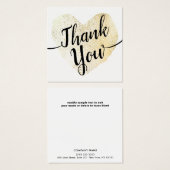Gold Heart Script Calligraphy Thank You (Front & Back)