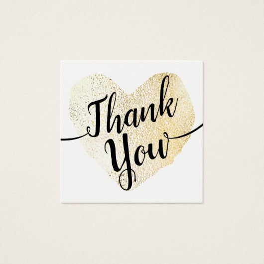 Gold Heart Script Calligraphy Thank You (Front)