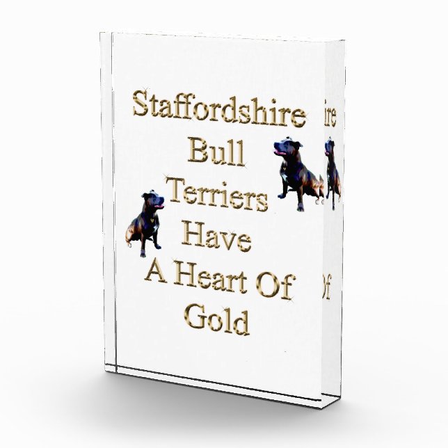 Gold Heart Staffordshire Bull Terrier, Photo Block (Right)