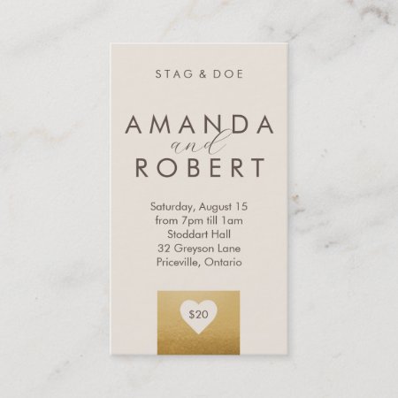Gold Heart Stag & Doe Ticket