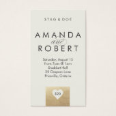 Gold Heart Stag & Doe Ticket, Cream (Front)