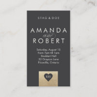 Gold Heart Stag & Doe Ticket, Grey