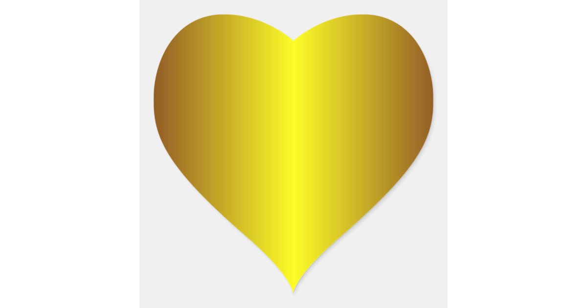 Gold Heart Sticker | Zazzle