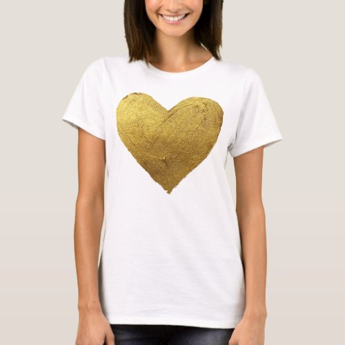 Gold heart symbol of love T_Shirt