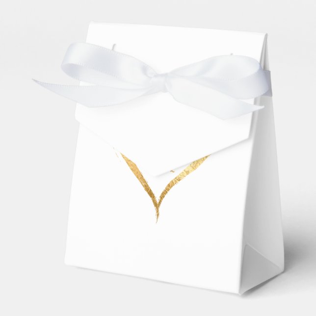 Gold Heart Thank You Bridal Wedding  Favor Boxes (Front Side)