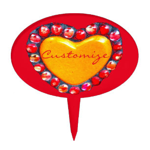Gold heart Thunder_Cove Cake Topper