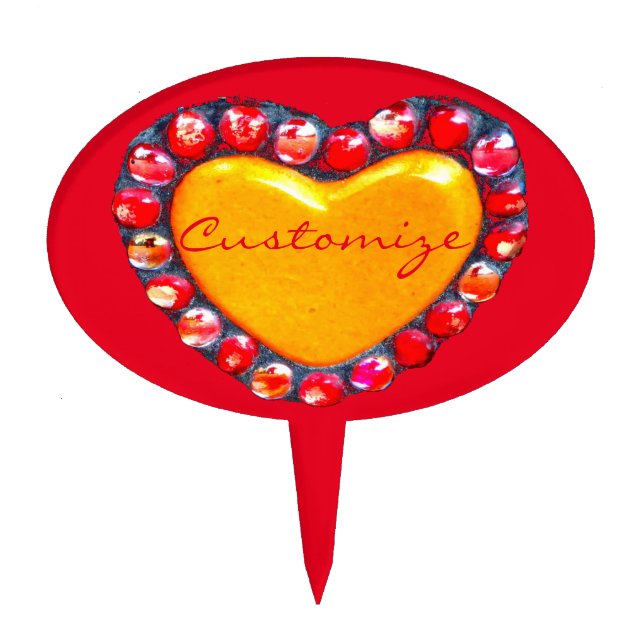Gold heart Thunder_Cove Cake Topper (Front)