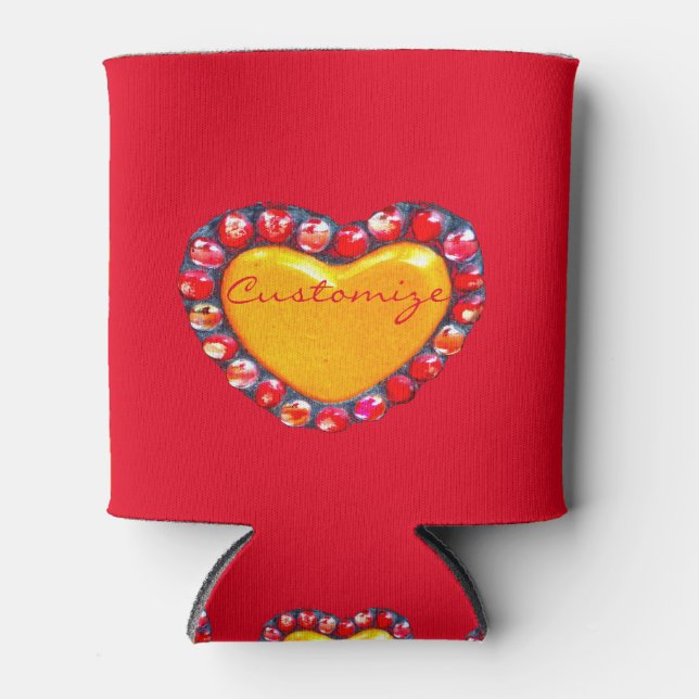 Gold heart Thunder_Cove Can Cooler (Front)