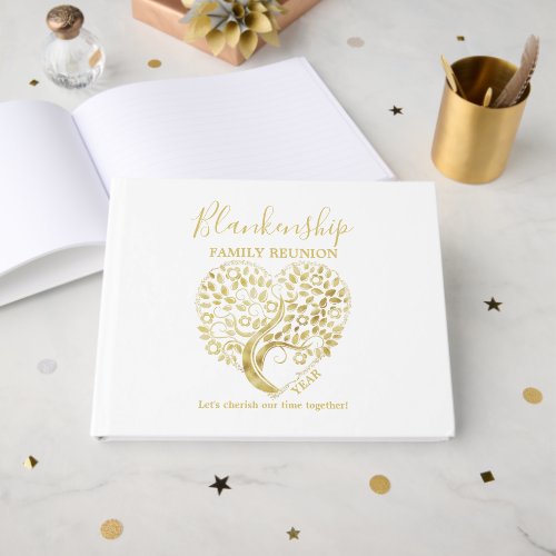 Gold Heart Tree Family Reunion Party Essentials