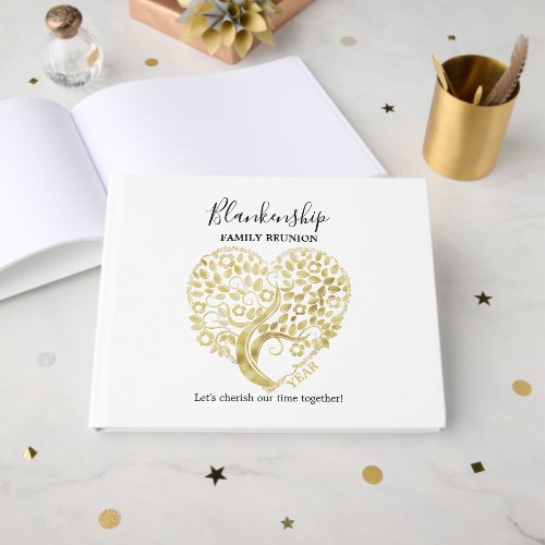 Gold Heart Tree Family Reunion Personalized Party