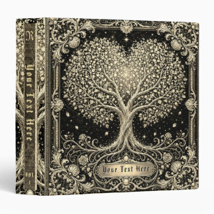 Gold Heart Tree of Life Ancient 3 Ring Binder