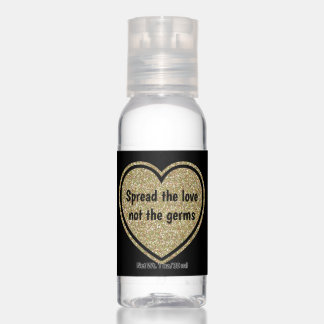 Gold Heart Wedding Favor Hand Sanitizer