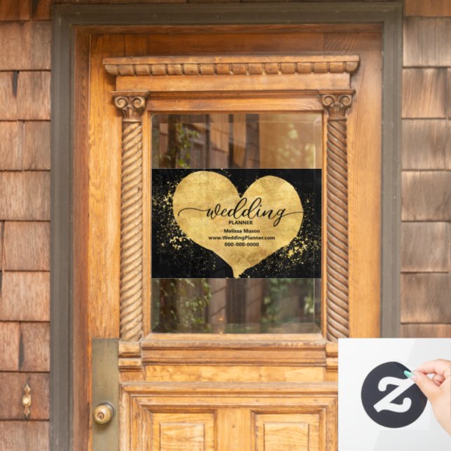 Gold Heart, Wedding Planner Window Cling (Home Door)