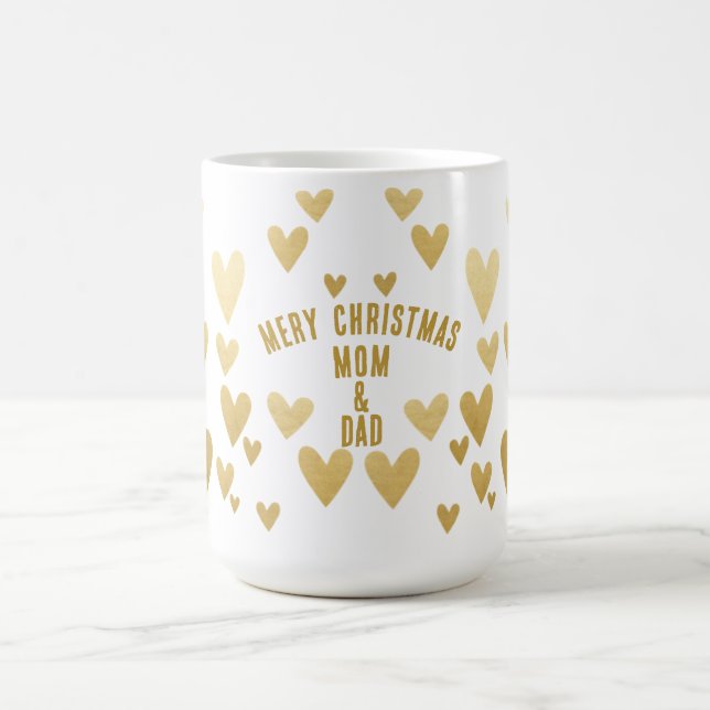 Gold Heart, White Christmas  Coffee Mug (Center)