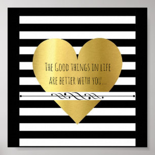 Gold Heart with Quote Poster