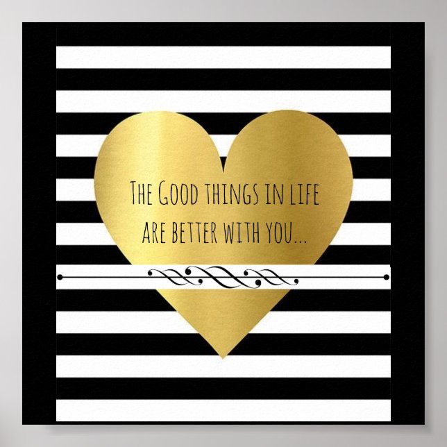 Gold Heart with Quote Poster (Front)