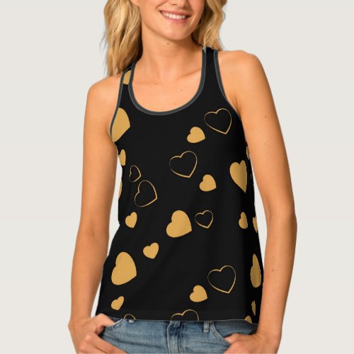 gold hearted  tank top