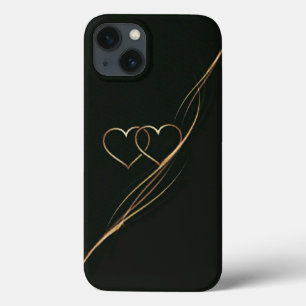 Gold hearts black Case-Mate iPhone Case