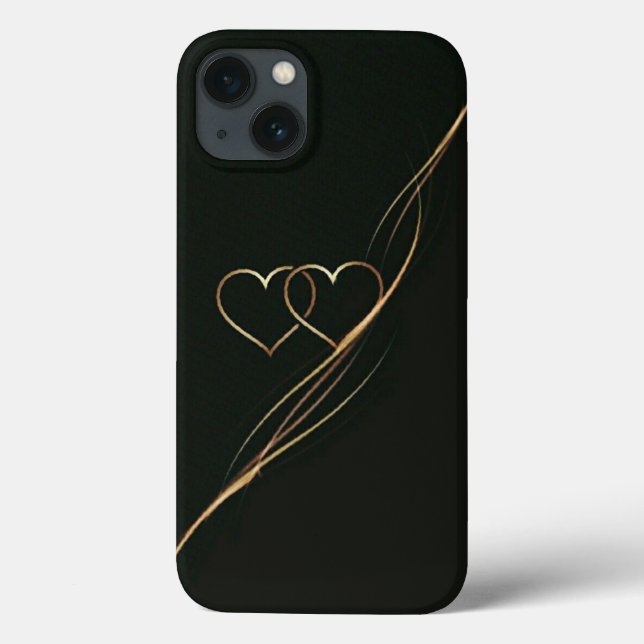 Gold hearts black Case-Mate iPhone Case (Back)