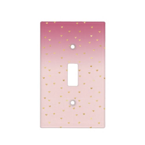 Gold Hearts Blush Pink Ombre Light Switch Cover