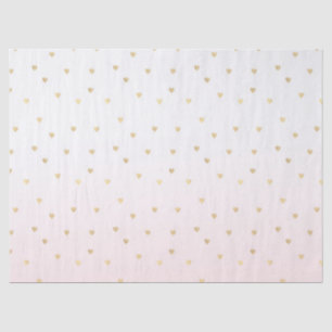 Gold Hearts Blush Pink Ombre Tissue Paper