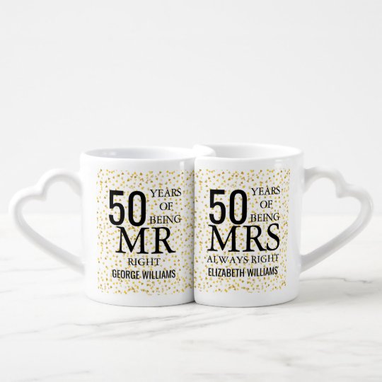 Always Right Coffee Mug Set 50 Years Anniversary Gift 50th Anniversary Gift Set 50th Anniversary Mr and Mrs 