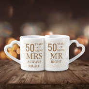 Gold Hearts Confetti 50th Wedding Anniversary Coffee Mug Set at Zazzle