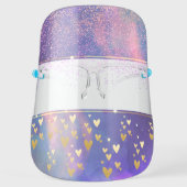 Gold Hearts,Confetti Face Shield (Front)